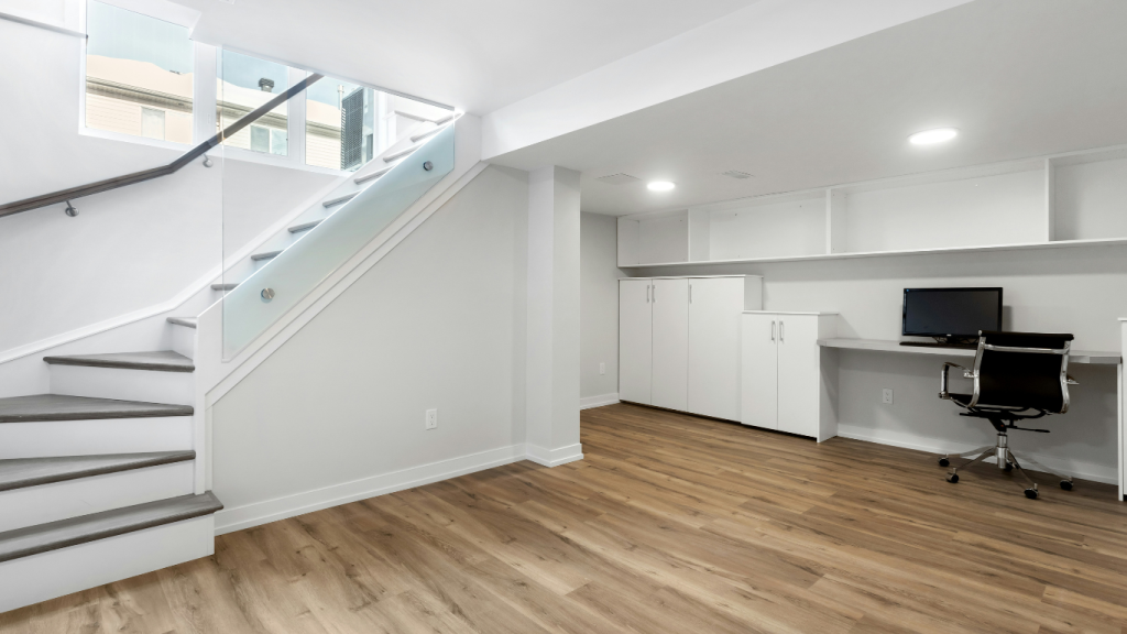 Finished basement maple flooring bowie md